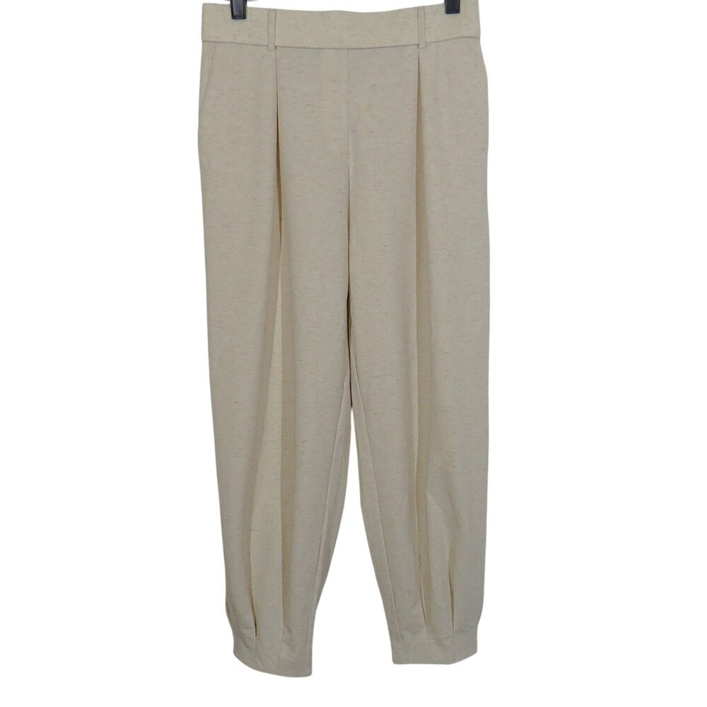 OGL Stretch Linen Blend Wrinkle-Resistant Tapered Pants Beige Size Medium